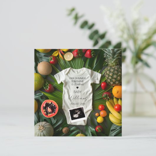 Faire-part de grossesse de fruits d'été (Debout devant)