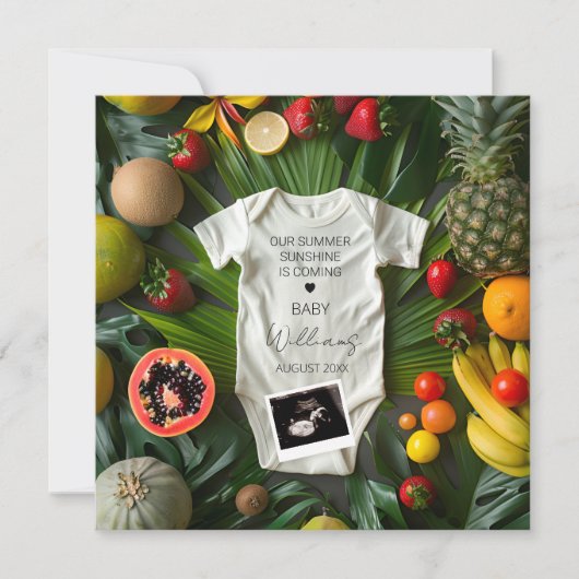 Faire-part de grossesse de fruits d'été (Devant)