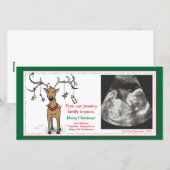 Faire-part de grossesse de la carte de Noël - Rein (Devant / Derrière)