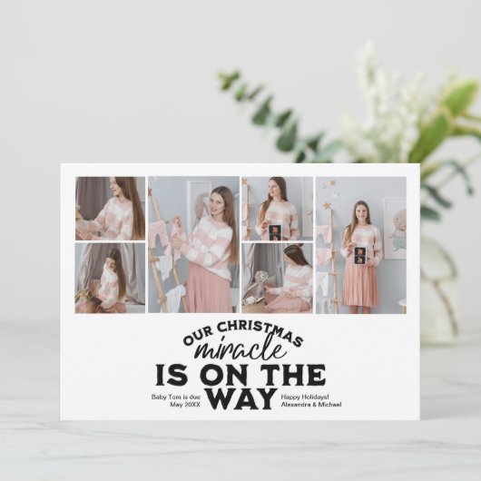 Faire-part de grossesse de Noël multi photo (Debout devant)