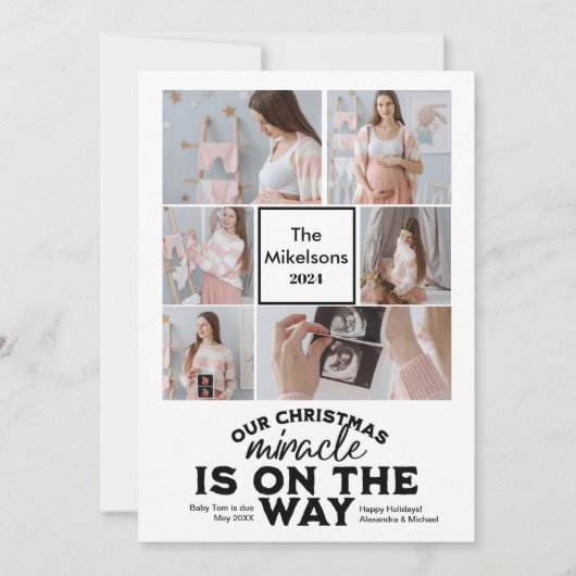 Faire-part de grossesse de Noël multi photo (Devant)