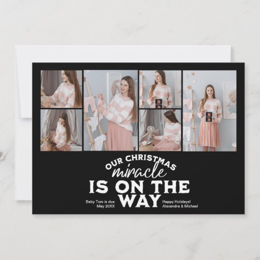 Faire-part de grossesse de Noël multi photo (Devant)
