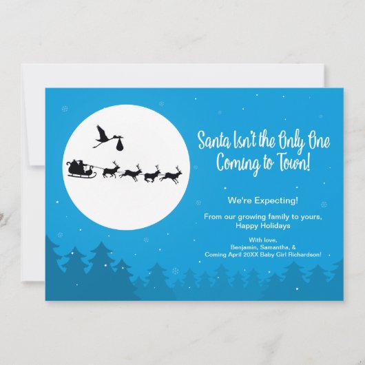 Faire-part de grossesse de Noël Photo Ville à veni (Devant)