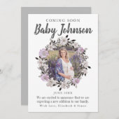 Faire-part de grossesse de photo florale moderne (Devant / Derrière)