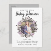 Faire-part de grossesse de photo florale moderne (Devant / Derrière)