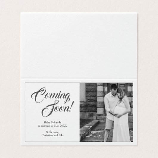 Faire-part de grossesse de style classique (Outside Unfolded)