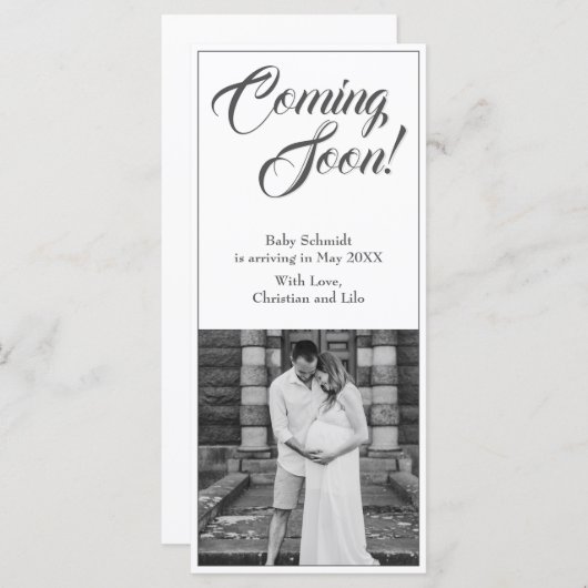 Faire-part de grossesse de style classique (Devant / Derrière)