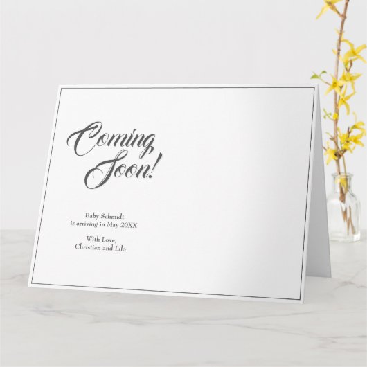 Faire-part de grossesse de style classique (Fleur jaune)