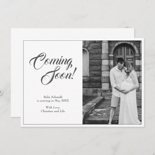 Faire-part de grossesse de style classique (Devant / Derrière)