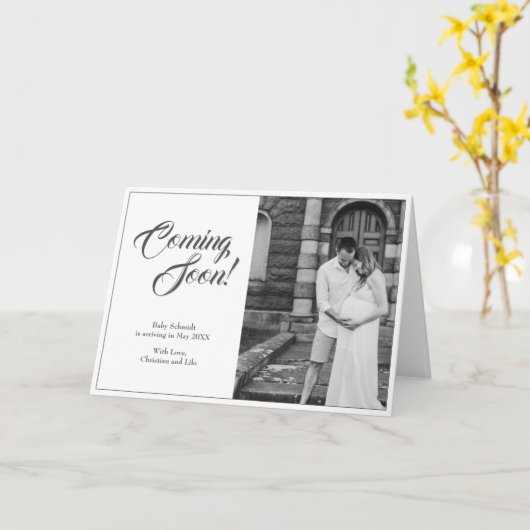 Faire-part de grossesse de style classique (Fleur jaune)