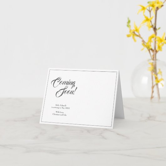 Faire-part de grossesse de style classique (Fleur jaune)