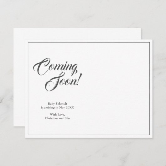 Faire-part de grossesse de style classique (Devant / Derrière)