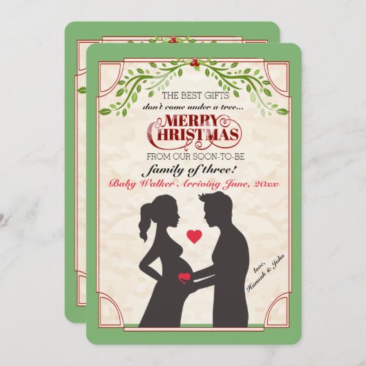 Faire-part de grossesse de vacances (Devant / Derrière)