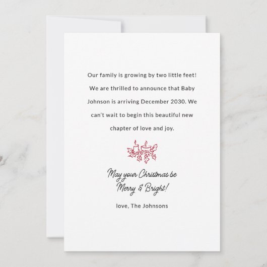 Faire-part de grossesse de vacances de frère (Dos)