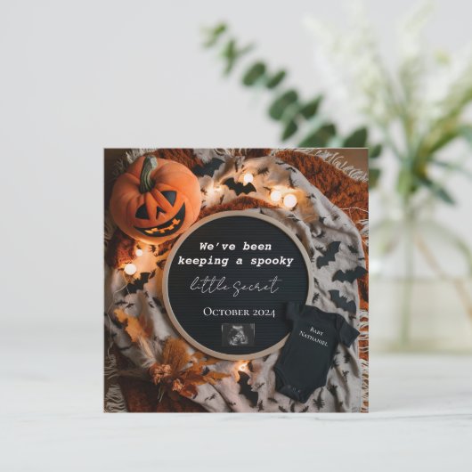 Faire-part de grossesse d'Halloween éffrayant modi (Debout devant)