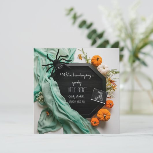 Faire-part de grossesse d'Halloween mignonne et éf (Debout devant)