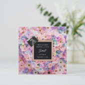 Faire-part de grossesse digitale à coeur floral (Debout devant)