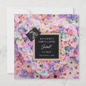 Faire-part de grossesse digitale à coeur floral (Devant)