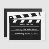 Faire-part de grossesse double Clapperboard (Devant / Derrière)