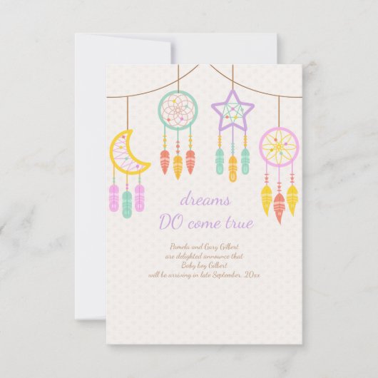 Faire-part de grossesse Dreamcatcher bébé (Devant)