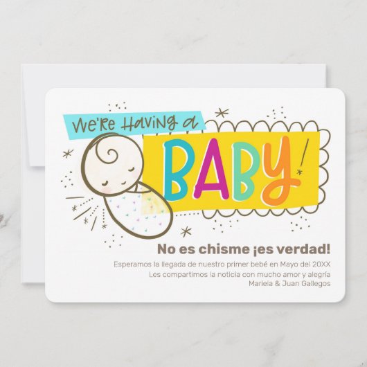 Faire-part de grossesse espagnole (Devant)