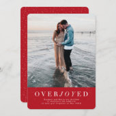 Faire-part de grossesse fériée rouge (Devant / Derrière)