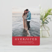 Faire-part de grossesse fériée rouge (Debout devant)