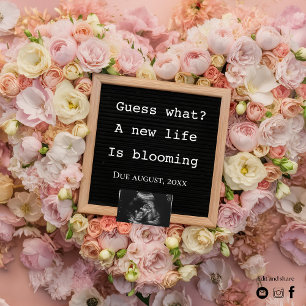 Faire-part de grossesse florale numérique