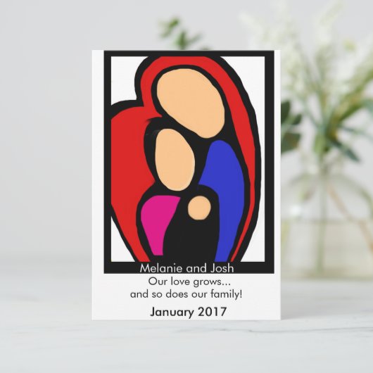 Faire-part de grossesse - Maman, Papa, Baby (Debout devant)