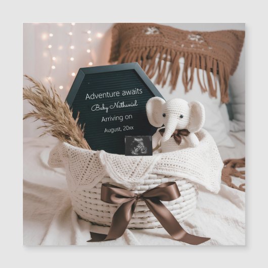 Faire-part de grossesse neutre Boho Pampas (Devant)