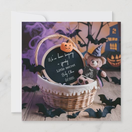 faire-part de grossesse numérique Halloween éffray (Devant)