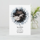 Faire-part de grossesse photo de flocon de neige (Debout devant)