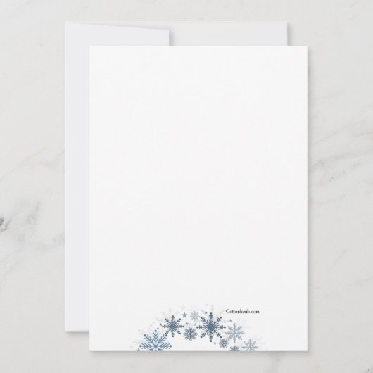Faire-part de grossesse photo de flocon de neige (Dos)