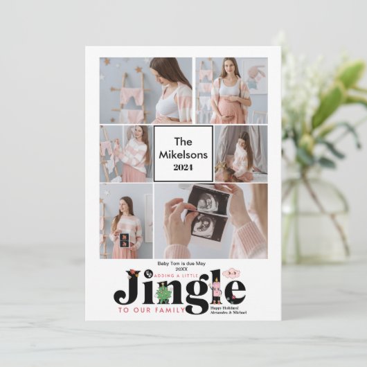 Faire-part de grossesse pour bébé multiphoto (Debout devant)