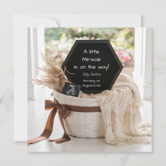 Faire-part de grossesse simple et neutre (Devant)