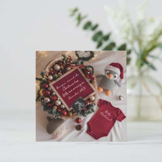 Faire-part de grossesse sur le thème de Noël (Debout devant)