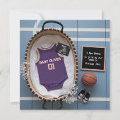 Faire-part de grossesse sur le thème du basket num (Devant)