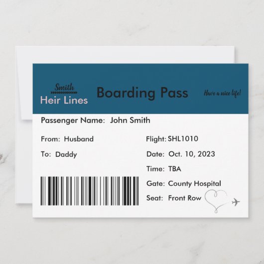 Faire-part de grossesse thème de voyage (Devant)