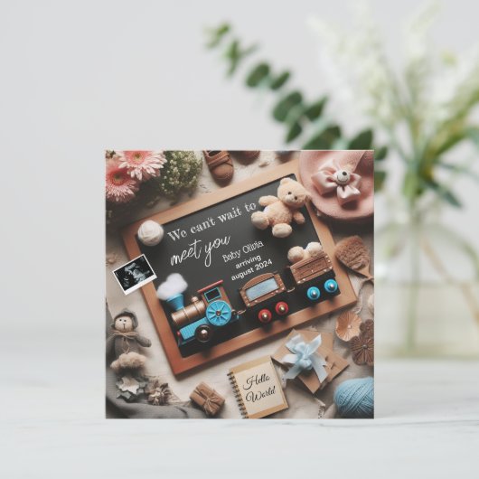 Faire-part de grossesse thème, médias sociaux (Debout devant)