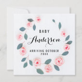 Faire-part de grossesse - Verdure rose Wreath (Devant)