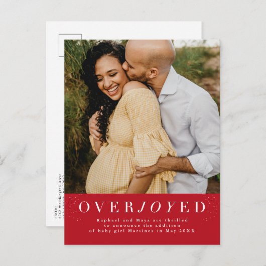 Faire-part de grossesse verticale (Devant / Derrière)