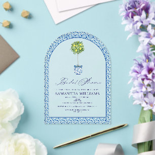 Faire-Part de Jardin de Mariage aux Carreaux Médit