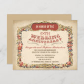 faire-part de jubilé de mariage à fleurs victorien (Devant / Derrière)