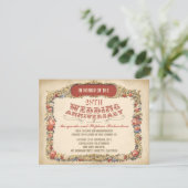 faire-part de jubilé de mariage floral victorien v (Debout devant)