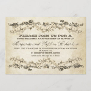 faire-part de jubilé de mariage vintage shabby