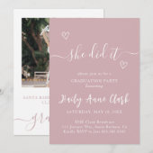 Faire-part de la fête de graduation de la photo mo (Devant / Derrière)