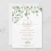 Faire-part de la fête de thé de mariage avec verdu (Devant)