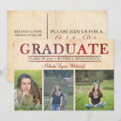 Faire-part de la graduation photo et Invitation du (Devant / Derrière)