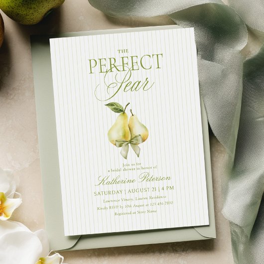 Faire-part de la Mariée Thème Poire Parfaite