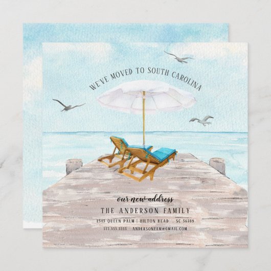 Faire-part de la mer tropicale (Devant / Derrière)